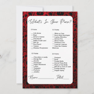 What's In Your Purse Red Victorian Bridal Shower Invitation
