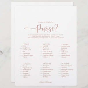 What's in your Purse Rose Gold Bridal Shower Game