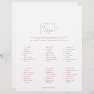What's in your Purse Rose Gold Bridal Shower Game