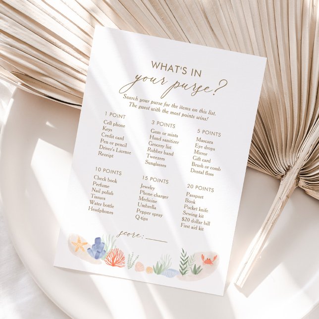 What's in Your Purse Under the Sea Shower Game Invitation (Creator Uploaded)