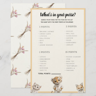 Whats in your purse? Whimsical Pajama Animals Stationery