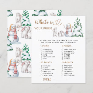 What's in your purse winter baby shower game