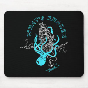 Whats Kraken Funny Octopus Sea Monster Graphic Mouse Mat
