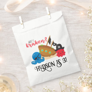 "What's Kraken" Octopus Pirate Children's Birthday Favour Bags