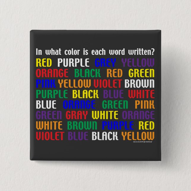 What's My Colour 15 Cm Square Badge (Front)