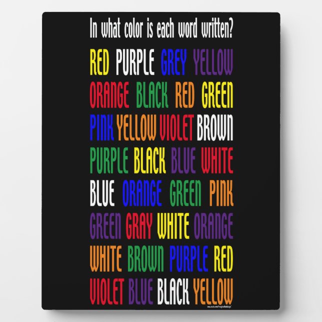 What's My Colour Plaque (Front)