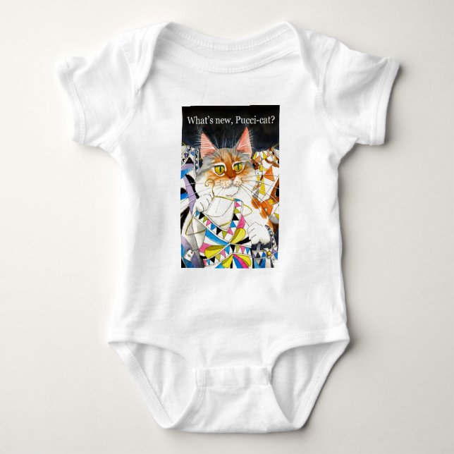 What's new Pucci-cat? Baby Bodysuit (Front)