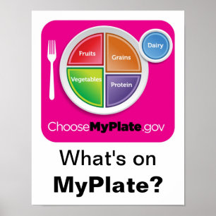What's on MyPlate? Poster - Magenta on White
