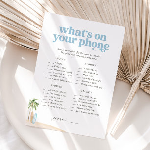 What's On Your Phone Baby Beach Shower Game Invitation