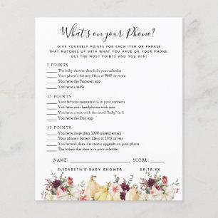 What's On Your Phone Baby Shower Game