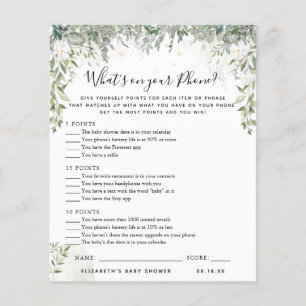 What's On Your Phone Baby Shower Game