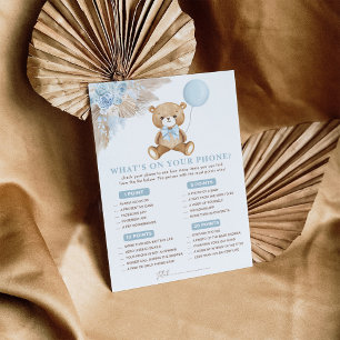 What's on Your Phone Baby Shower Game Card