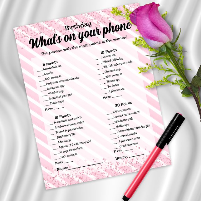 Whats on Your Phone Birthday Game (Creator Uploaded)