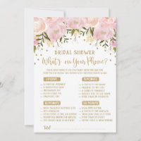 What's on your phone bridal shower game pink gold