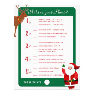 What's On Your Phone Christmas Party Game Flyer