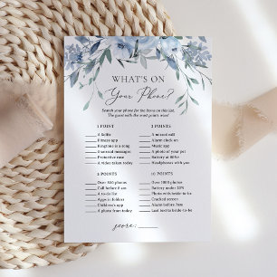 What's on Your Phone Floral Bridal Shower Game Invitation