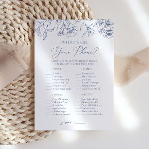 What's on Your Phone Floral Bridal Shower Game Invitation