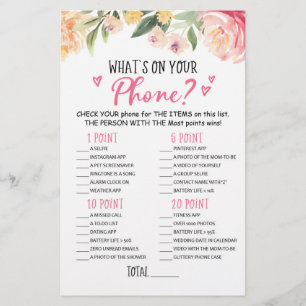 What's on your Phone? Game Baby Shower Party game