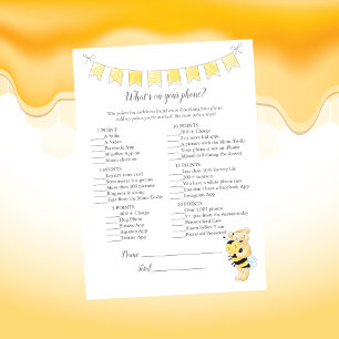 What's On Your Phone Game Girl Teddy Bear Card