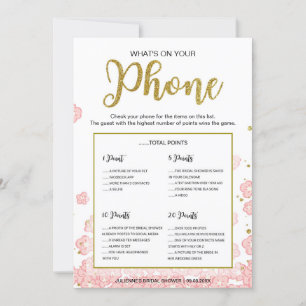 What's on Your Phone Game   Pink and Gold Glitter