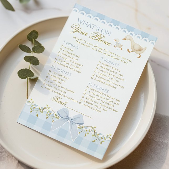 Whats on your Phone Silly Goose Blue Baby shower (Creator Uploaded)