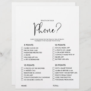 What's on your Script Phone Bridal Shower Game