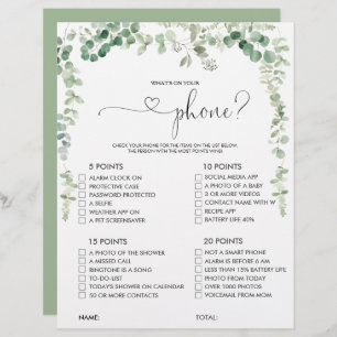 What's on your Script Phone Bridal Shower Game