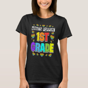 Whats Poppin 1st Grade Heart Fidget Pop It First D T-Shirt