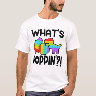 What's Poppin' Popit Pop It Colorful T Rex T-Shirt