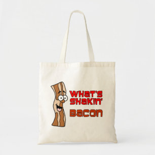 What's Shakin Bacon Cartoon Tote Bag