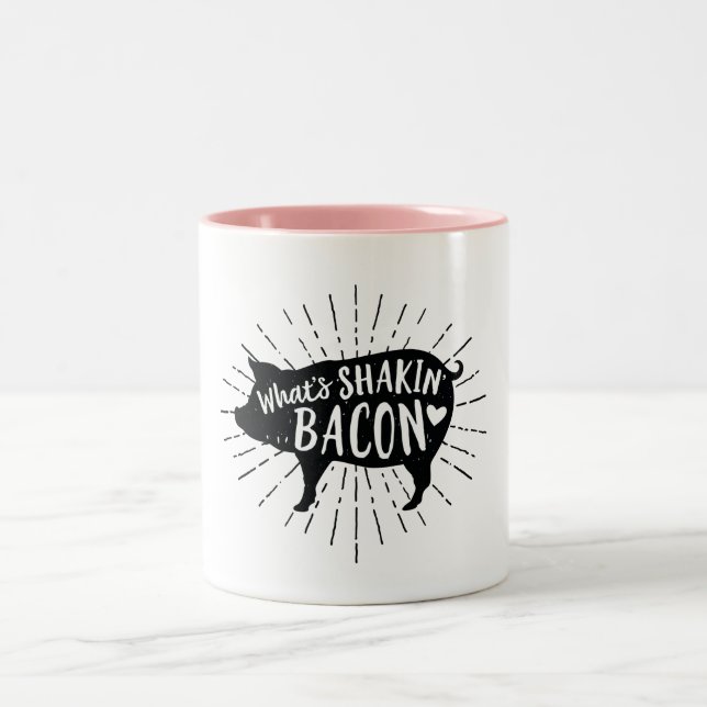 What's Shakin' Bacon Fun Two-Tone Coffee Mug (Center)