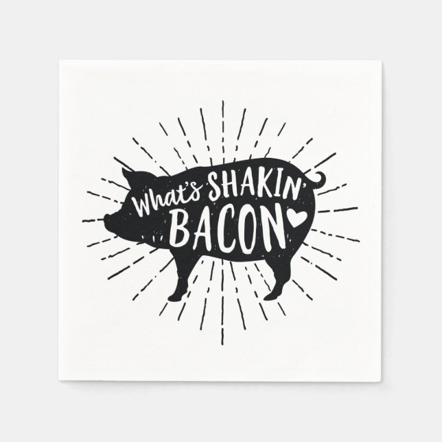 What's Shakin' Bacon Pig Party Napkin (Front)