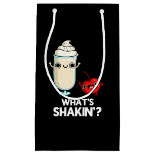 What's Shakin Funny Cherry Milkshake Pun Dark BG Small Gift Bag