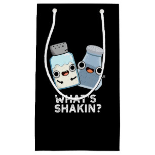What's Shakin Salt And Pepper Shaker Pun Dark BG Small Gift Bag
