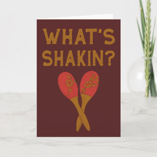 What's Shakin Vintage Style Maracas Card