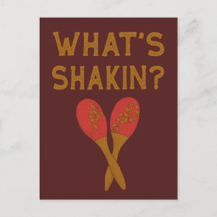 What's Shakin Vintage Style Maracas  Postcard