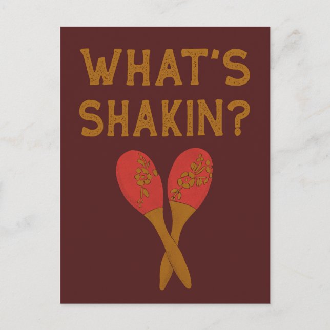 What's Shakin Vintage Style Maracas  Postcard (Front)