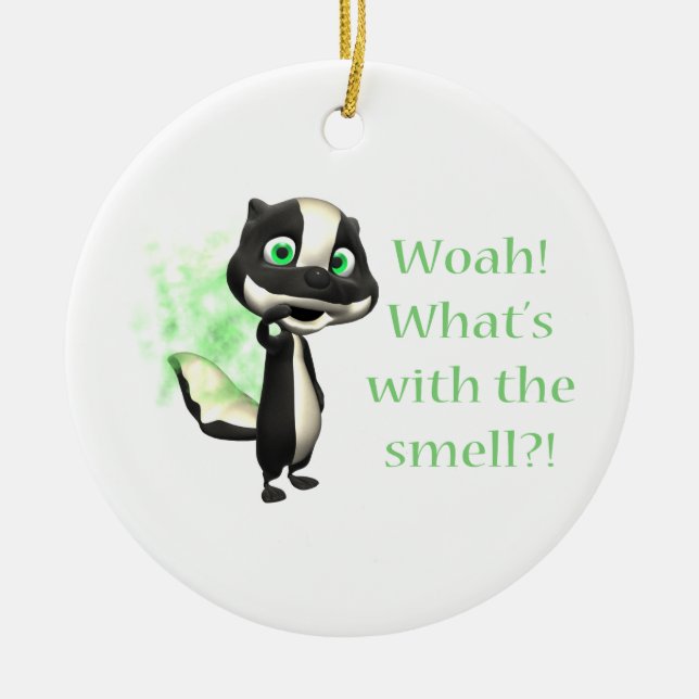 Whats That Smell Skunk Ceramic Tree Decoration (Front)