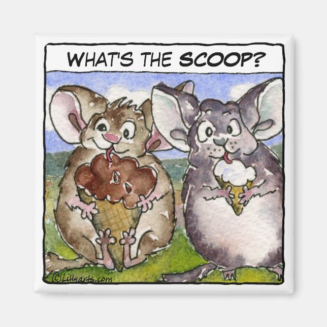 What's the Scoop? Cartoon Ice Cream Magnet (Front)