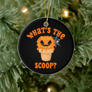 What's The Scoop Gender Reveal Halloween Ice Cream Ceramic Tree Decoration