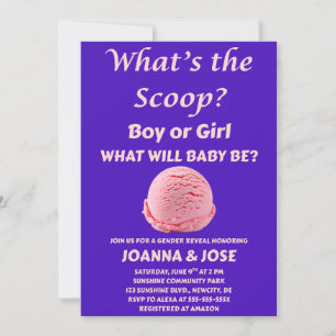 What's the Scoop Gender Reveal Invitation