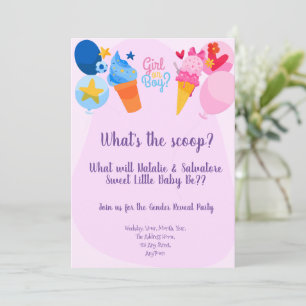 What's the Scoop Gender Reveal Invitation