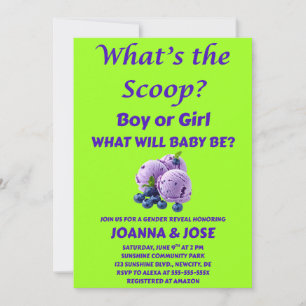 What's the Scoop Gender Reveal Invitation