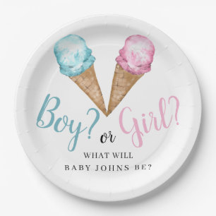 What's the scoop gender reveal  paper plate