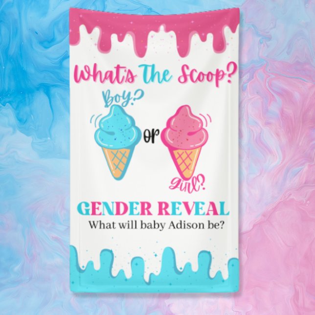 What's the Scoop Ice Cream Gender Reveal  Banner (Creator Uploaded)