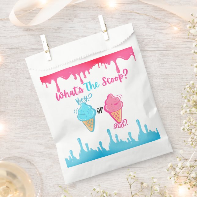  What's the Scoop Ice Cream Gender Reveal  Favour Bags (Clipped)