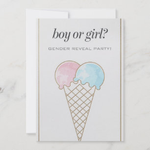 What's the scoop ice cream gender reveal  invitation