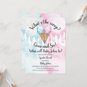 What's the scoop ice cream gender reveal invite. i invitation