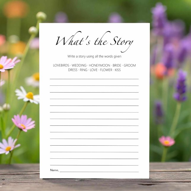 What's the Story Bridal Shower Game Card (Creator Uploaded)