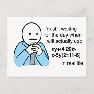 What's the use of learning math? Math Humour Postcard